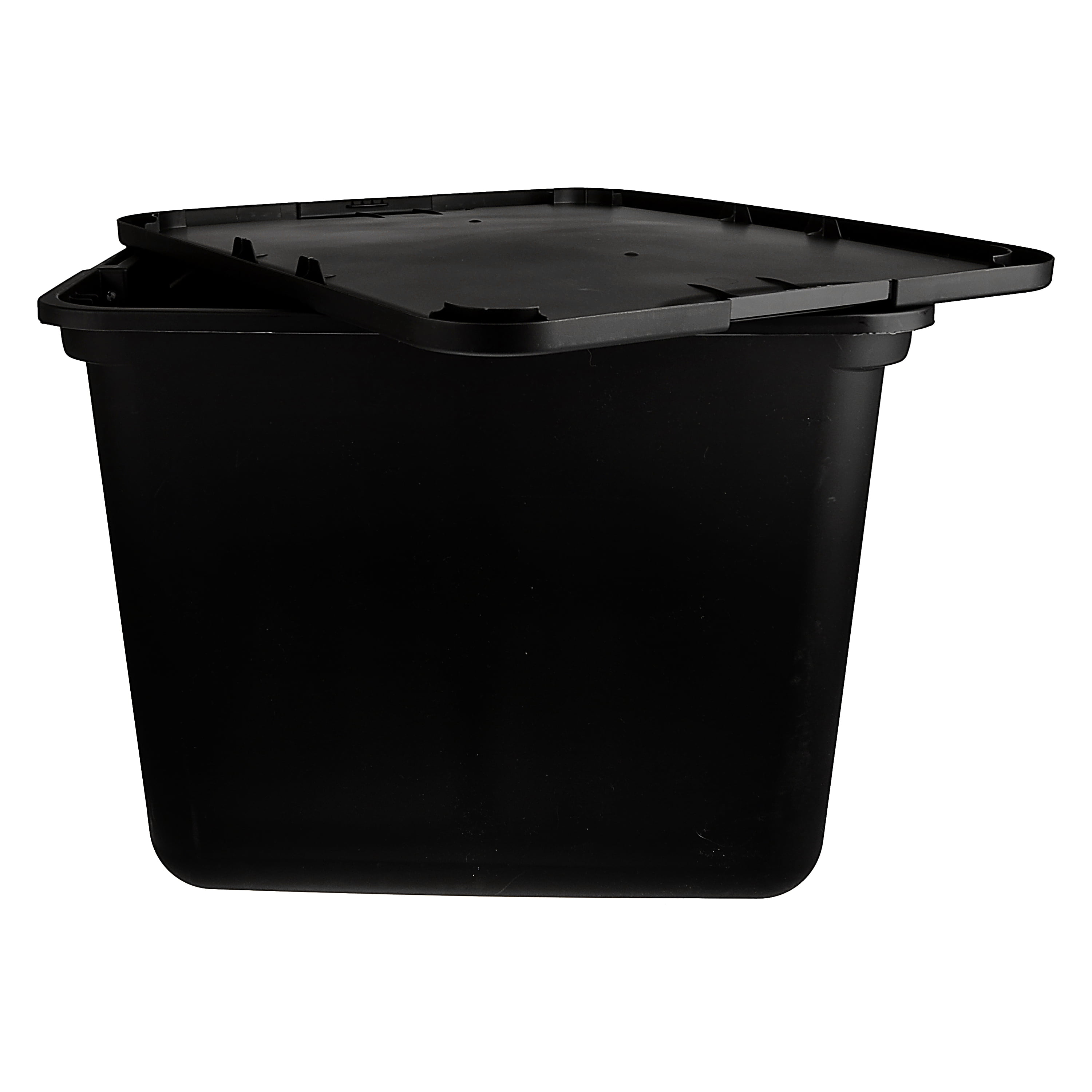 Two Large 20 Gallon Storage Boxes Clear Plastic Totes Locking Lids 24 x  19