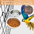 thumbnail image 6 of RUseeN Hanging Bird Bowls for Cage, 2 PCS Stainless Steel Metal Pet Food Water Dishes with Holder Feeder Cage Coop Hook Feeder Cups for Birds, Parrots, Small Sized Dogs and Cats (5.1 inch Dia), 6 of 6