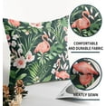 thumbnail image 5 of Flamingo Pillow Covers 16x16 Set of 2 Summer Tropical Leaves Floral Floral Print Black Decorative Throw Pillows Outdoor Hawaii Flower Farmhouse Pillowcases Cushion Case Decor for Home Sofa Couch Bed, 5 of 6