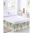 thumbnail image 2 of Eucalyptus Leaves Bed Skirt Cal King Size,Watercolor Weeping Teal Botanical Vintage Wrap Around Bed Skirting with Adjustable Elastic Strap,Dust Ruffled Pleated Bedskirts 18 Inch Drop for Bedroom Beds, 2 of 9