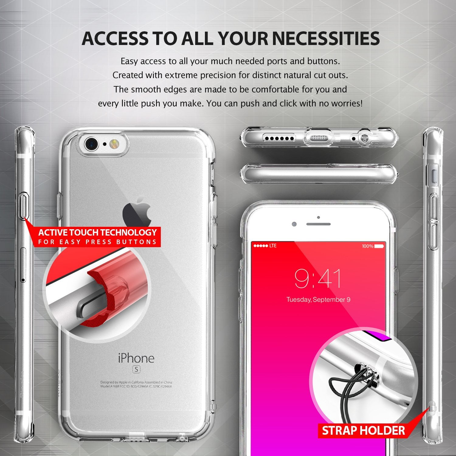 zak tsunami Noodlottig Ringke Air Case Compatible with iPhone 6s Plus, Lightweight & Thin Flexible  TPU Scratch Resistant Cover - Rose Gold - Walmart.com