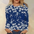 thumbnail image 2 of Chandails à Manches Longues pour Femmes 2026 Mode Col Rond T-Shirt Graphique Chemise Blouse Hauts, 2 of 2