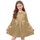 thumbnail image 4 of Vestido de fiesta plisado brillante de manga larga para niños, 4 of 9