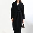 thumbnail image 2 of Gabardina de mujer, abrigo largo cruzado, chaqueta cortavientos, cárdigan, abrigo de invierno, solapas lisas, abrigo de mujer, abrigo de transición cortavientos con bolsillos y botones (2XL), 2 of 6