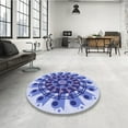thumbnail image 3 of Ahgly Company Indoor Round Patterned Royal Blue Area Rugs, 8' Round, 3 of 6