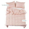 thumbnail image 5 of 3pc Prewashed All Season Down Alternative Comforter Duvet Insert -Quilted Comforter with Corner Tabs -Box Stitched -250GSM Fiberfill Chic Farmhouse Style Bedding(Twin,Peach Pink), 5 of 7