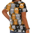 thumbnail image 2 of CLOOCL Plus Size Shirts for Women Playful Cat Cartoon 3D Printed Short Sleeve Summer Tops, 2 of 6