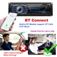 thumbnail image 5 of REAKOSOUND 1 din Radio estéreo para automóvil Reproductor multimedia MP3 Universal 7 luces coloridas FM Bluetooth Entrada auxiliar 2 USB Autoradio, 5 of 5