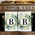 thumbnail image 6 of Dish Towels, Letter B Absorbent Kitchen Towels 2 PCS, Alphabet Green Eucalyptus Leaves Microfiber Hand Towels Dish Cloths Tea Towels for Home&nbsp;Bathroom Cleaning Drying,18X28-Inch,, 6 of 9