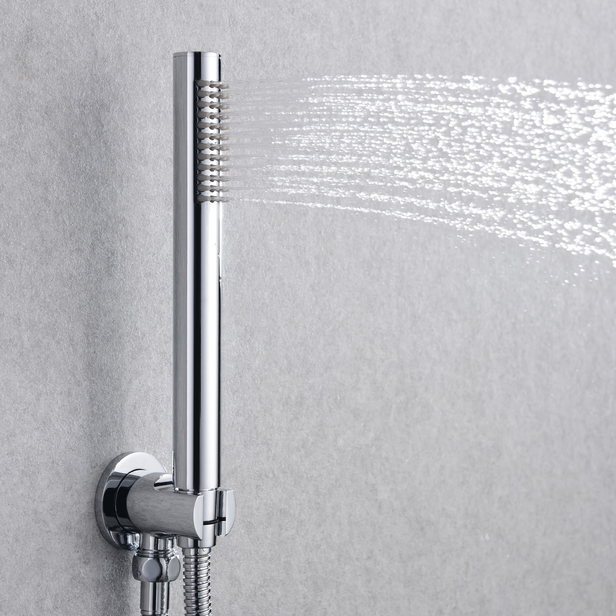 Sumerain Chrome Rain Shower Faucet Set with Tub Spout,Tub Shower Faucet Set with 8 inches Shower Head and Hand Shower, Valve Included