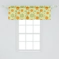 thumbnail image 2 of Ambesonne Floral Window Valance, Retro Graphic Flowers, 42" x 18", Pale Green Orange, 2 of 3