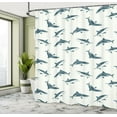 thumbnail image 5 of Ambesonne Shark Shower Curtain, Dangerous Underwater, 69"Wx75"L, Slate Blue and Eggshell, 5 of 5