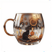 putnchl Haunted House Road Halloween Black Animal Mug