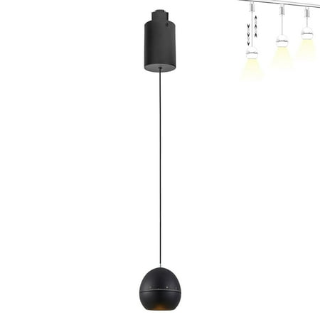 

FSLiving 10W Zoomable Track Pendnat Light J-Type Retractable Lift Droplight with Aluminum Globe Shade Focusable Spotlight Indoor Island Light Adjustable Wire Lamp for Decor Black - 1 Pack