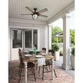 thumbnail image 4 of Hunter 54 inch Outdoor or Indoor Ceiling Fan with LED Light - Rustic Ceiling Fan with Pull Chain, For Bedroom, Living Room, or Patio, Standard Mount, No Remote - Key Biscayne 59273, Onyx Bengal, 4 of 14