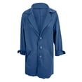 thumbnail image 4 of CILENON Women's Autumn Solid Color Flip Tie Pocket Single Breasted Mid Length Long Sleeved Jacket Coats Women(Navy Blue,XXL), 4 of 5