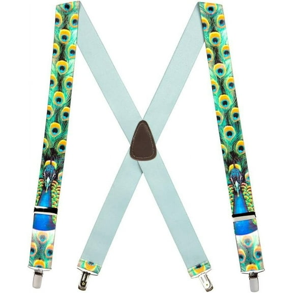 SuspenderStore Peacock Suspenders - Clip - 3 Sizes