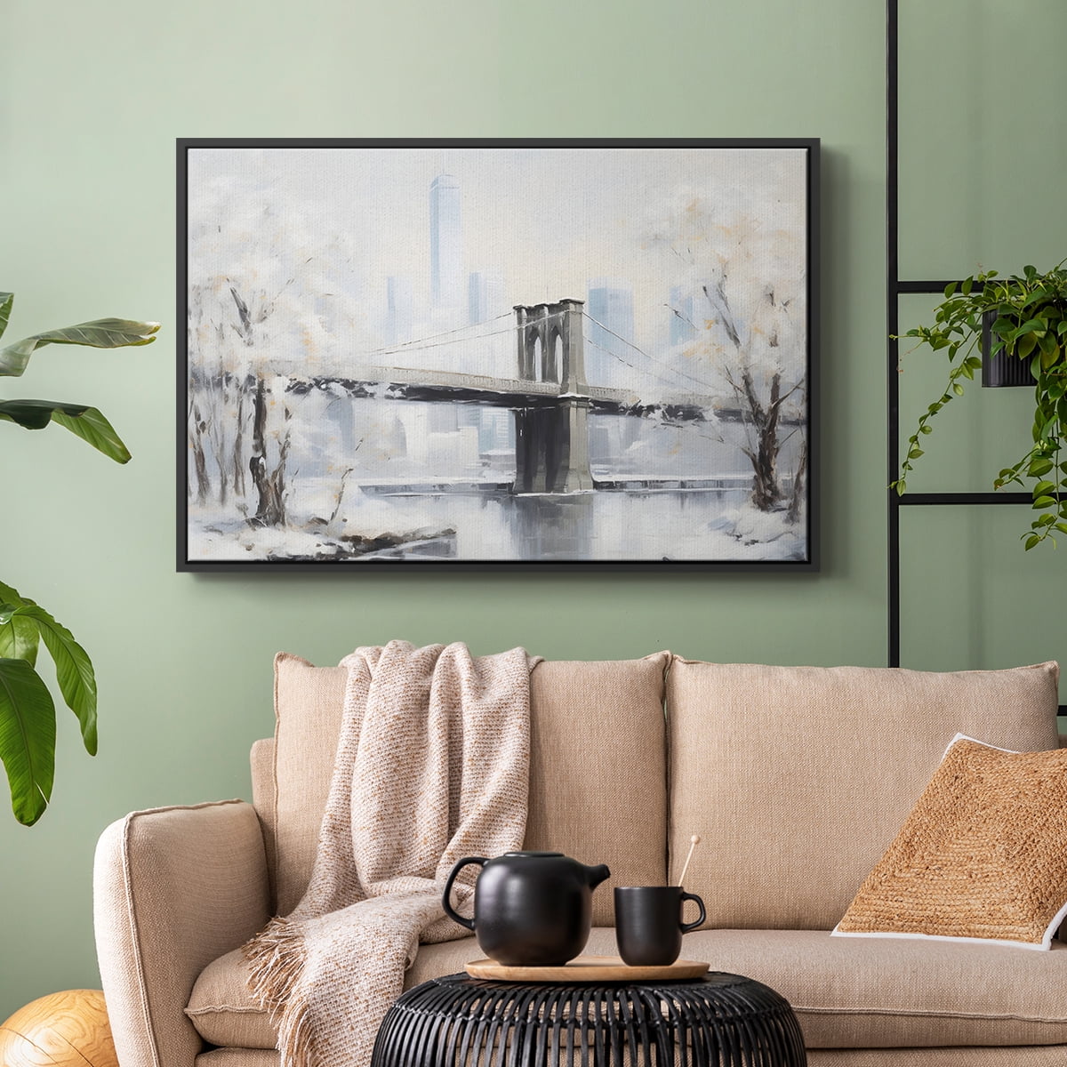 Vintage Landscape-CCXXII By Wexford Home Framed in Black Wood Gallery Wrapped Canvas 17 in. x 25 in.