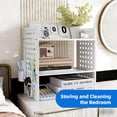thumbnail image 4 of Marsrock  Clearance (White-2 Tier) Office Desk Shelf Organizer,Medium Density Fiberboard Desktop Bookshelf Supplies Storage Rack,Shelf for Top of Desk and Dresser, 4 of 8