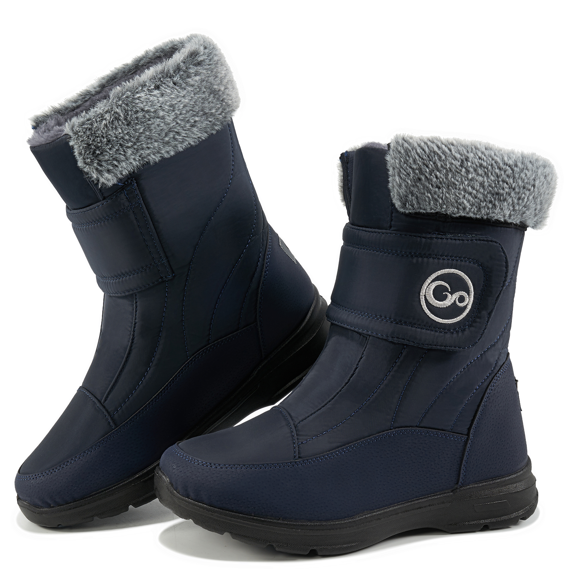Ablanczoom Women Snow Boots Slip On Mid Calf Winter Boots for Women Comfortable Shoes