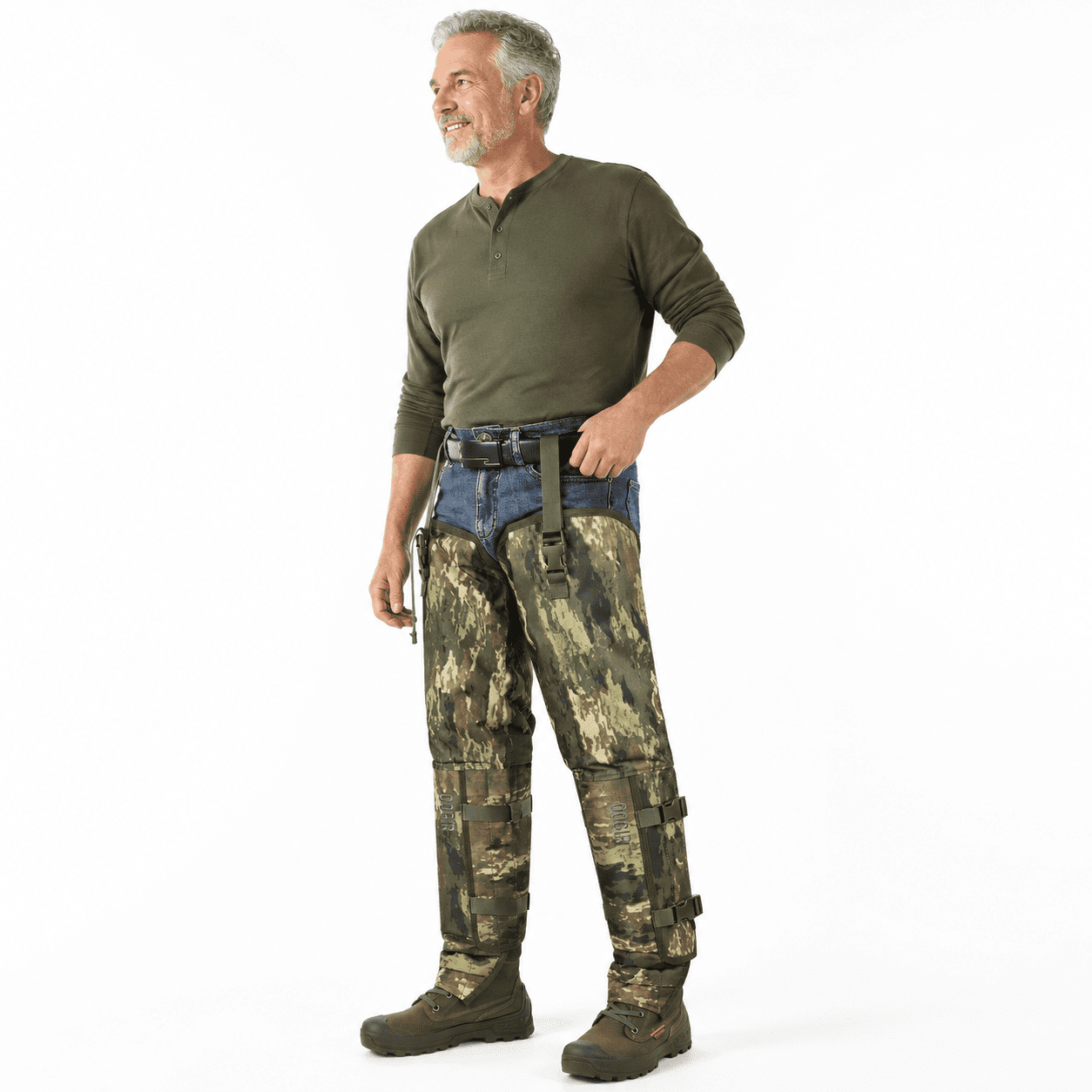 Camo Snake Guard Protection Chaps: Ankle to Thigh Waterproof Snake-Proof Gaiters