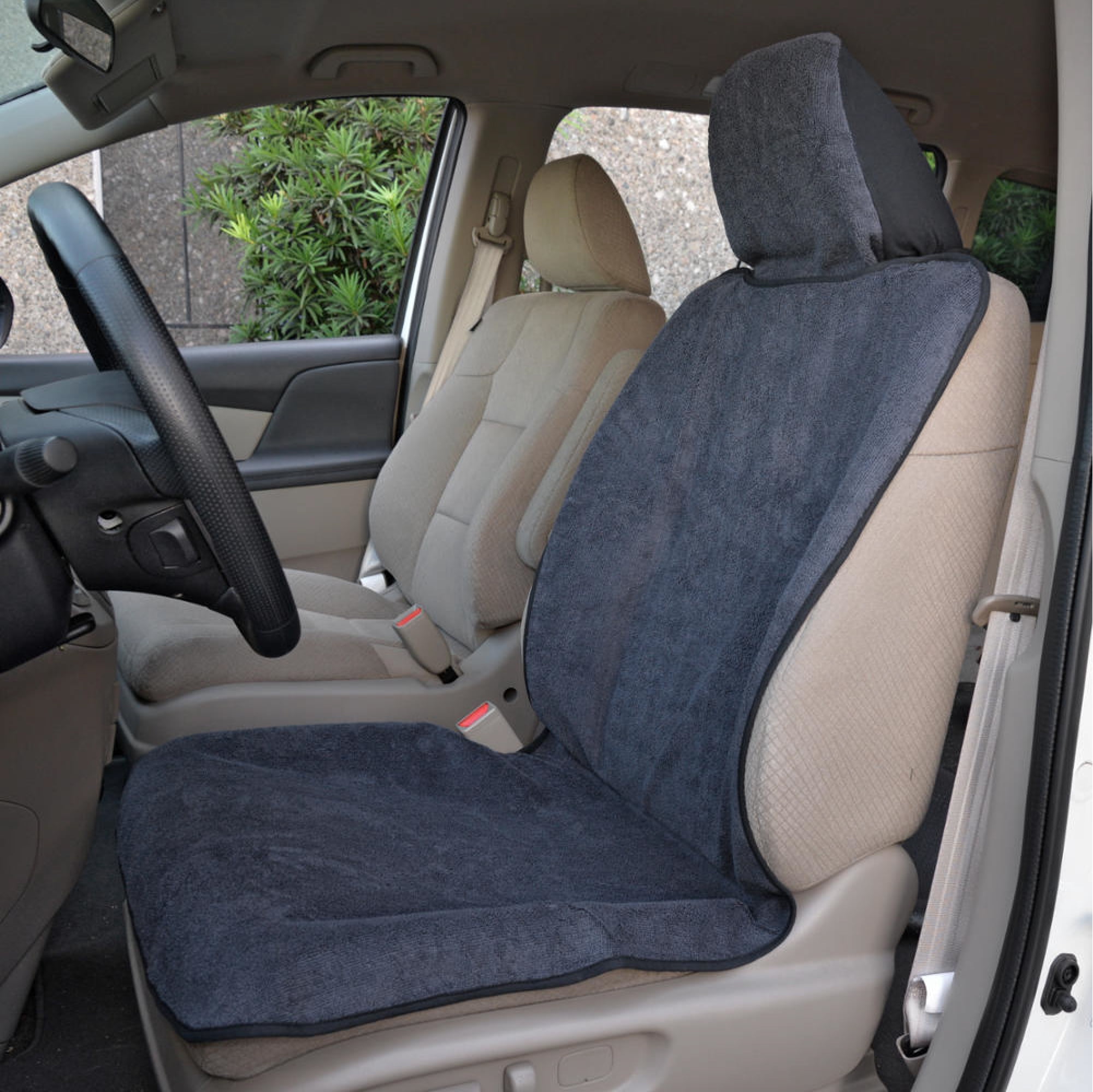 BDK UltraFit Waterpoof Car Seat Towel Cover, Black Trim – Washable Sweat Seat Protector, Ideal for Gym Swimming Surfing Running Crossfit, Fits Most Auto Truck Van and SUV