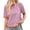 Purple, variant on Womens Crew Neck Short Sleeve T Shirts Horizontal Striped Tee Soft Comfort Lightweight Breathable Classic Stylish Tops