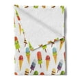 thumbnail image 2 of Ice Cream Soft Flannel Fleece Throw Blanket, Yummy Cones in Various Colors with Faces Kids Boys Cartoon Design Print, Cozy Plush for Indoor and Outdoor Use, 50" x 70", Multicolor, by Ambesonne, 2 of 5
