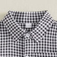thumbnail image 5 of UngA Newborn Baby Boy Summer Clothes Gingham Button Down Shirt Bubble Romper Short Sleeve Plaid Collared Bodysuit Infant Boy Outfits (Black,0-3 Months), 5 of 7