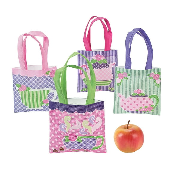 (Xs) Tea Party Tote - Favor Bagss - 12 Pieces
