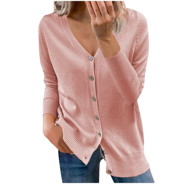 Mode Femmes Boutons Manches Longues Décontracté Uni Court Manteau Cardigan Blouse