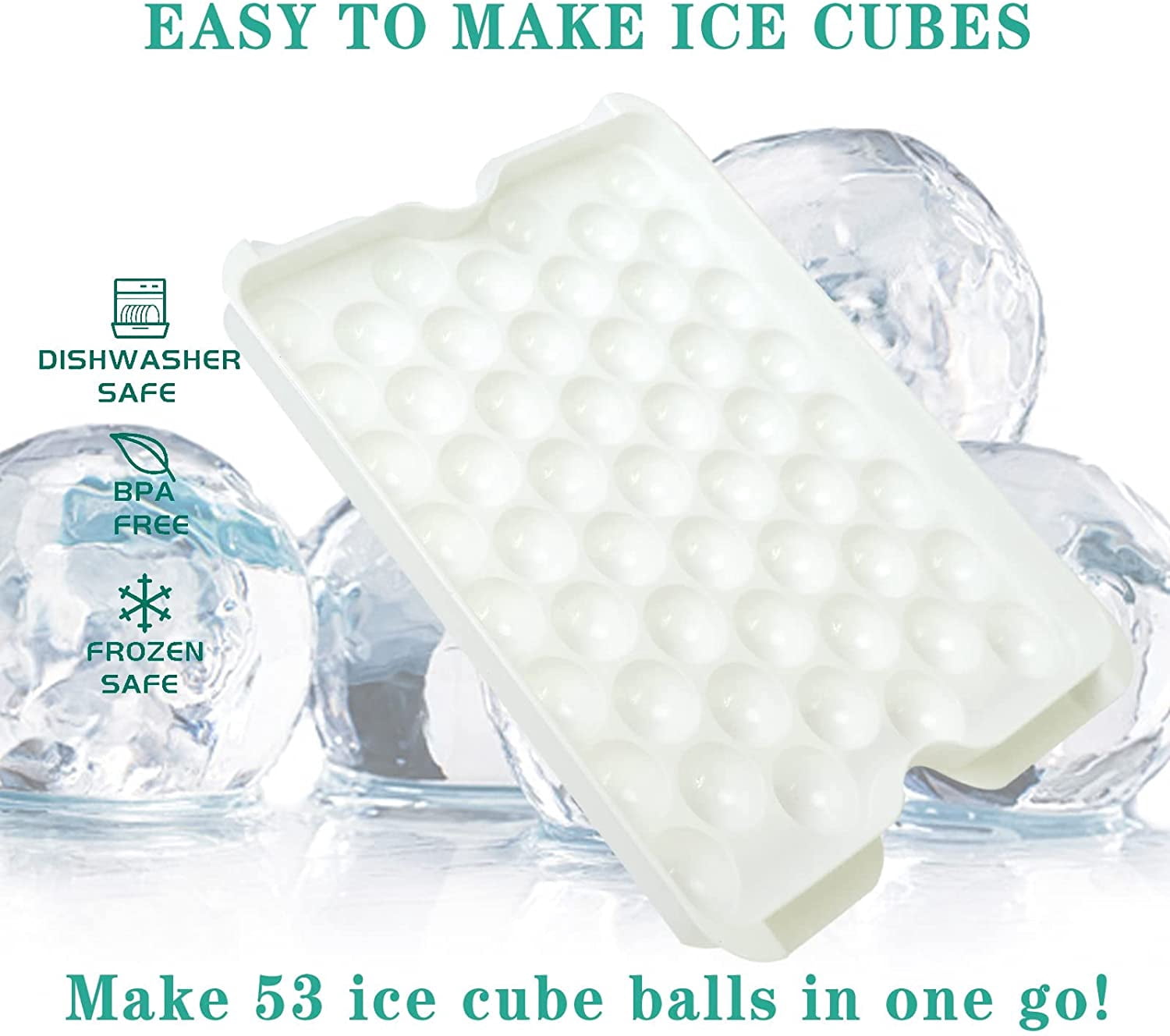 Round Ice Cube Tray with Lid and Bin,159PCS Sphere Ice Cube Mold for Freezer BPA Free Circle Ice Cube Trays for Making Ice Chilling Cocktail Whiskey Coffee