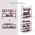 thumbnail image 5 of YeekTok 5-Tier 3.3Ft Shoe Rack with Handle Non-woven Fabric Dark Brown, 5 of 7