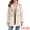 Beige, variant on Women's Double Breasted Long Sleeves Button Down Winter Peacoat L Black