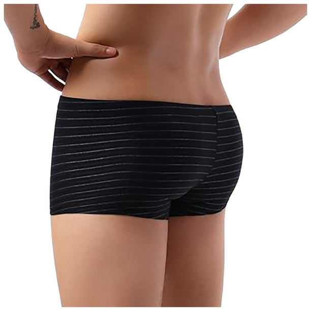 Calzoncillos boxer sin costuras para hombre ropa interior tendencia de moda rayas de colores cintura baja comoda odeerbi odb143191