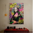 thumbnail image 6 of 1pc Graffiti - style Mona Lisa Canvas Wall Art with Crown, Colorful Street - art Inspired Framed Decor room hanging Wall Picture Decor for Home Gifts, living room, bathroom, bedroom, kitchen wall art, 6 of 8