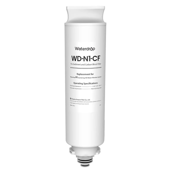 Waterdrop WD-N1-CF Filter, Replacement for WD-N1-W Countertop Reverse Osmosis Water Filtration System, 6-month Lifetime