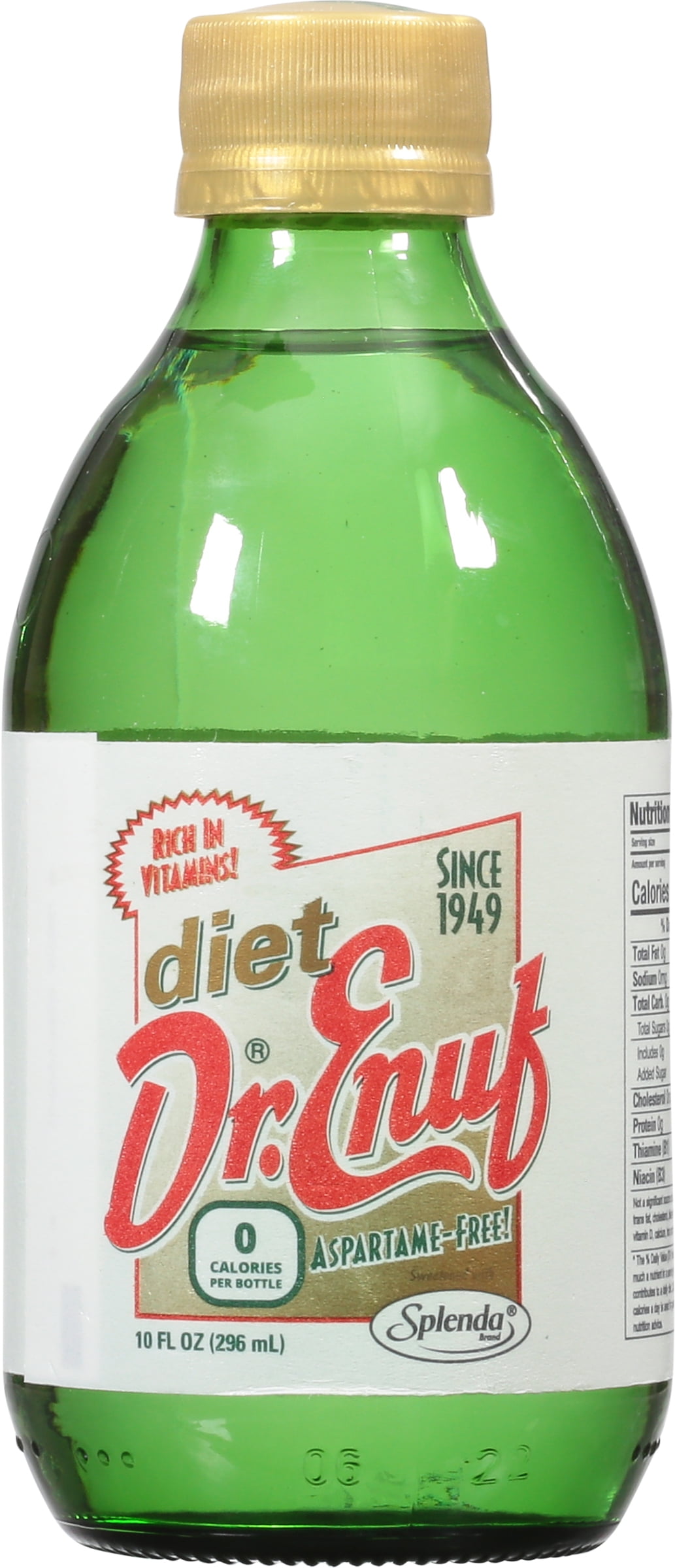 (4 pack) Diet Dr Enuf Lemon Lime Drink, 10 Fl Oz, 6 Pack Bottles