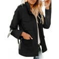 thumbnail image 2 of Long Sleeve Women Spring Fall Solid Color Zipper Coat Stand Collar Casual Military Anorak Jackets with Pocket, 2 of 6