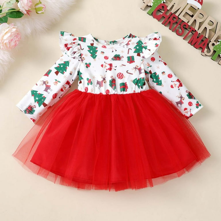 TZEWGL Little Christmas Girls Dresses Long Sleeve Party Dress With Cartoon Print Kids Holiday Casual School Clothing Red Size 5-6t, Girl's TZEWGL Little Christmas Girls Dresses Long Sleeve Party Dress With Cartoon Print Kids Holiday Casual School Clothing Red Size 5-6t, Girl's
