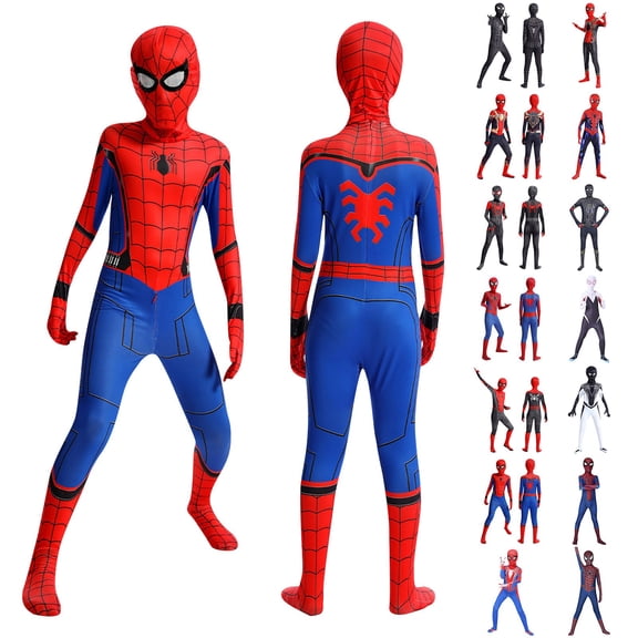 SHOWONSKY Superhero Suit Spider-themed Hero Body Suit for Cosplay Costume Halloween Party Comic Con Dress Up Show Role Play Outfit