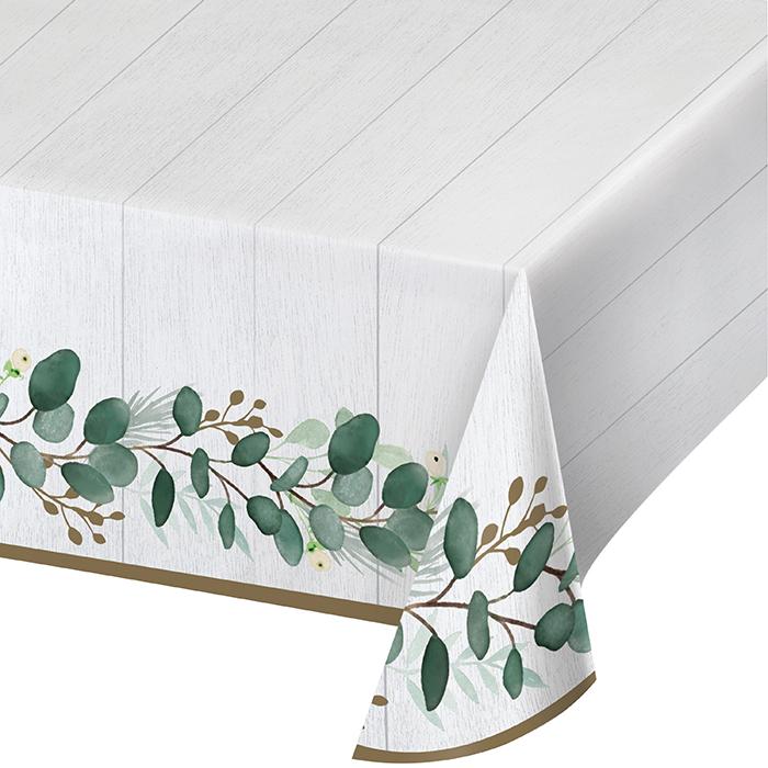 Creative Converting Eucalyptus Greens Paper Tablecover 54" X 102