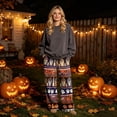 thumbnail image 2 of Trgacdwlo Halloween Fuzzy Pajama Pants Vintage Ghost Pattern Wide Leg Fleece Pj Pants Women Elastic Waist Winter Cozy Warm Womens Sleep Pants, 2 of 6