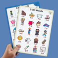 thumbnail image 3 of Cvc Phonics Words Poster Set - Gráficos educativos para el aula de los niños y la pared de la familia de palabras con imágenes vívidas y habilidades en inglés, aprendizaje de prekínder - 8 piezas, 3 of 5