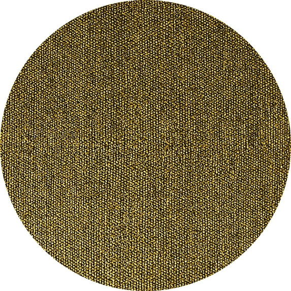 Ahgly Company Machine Washable Indoor Round Oriental Yellow Industrial Area Rugs, 7' Round