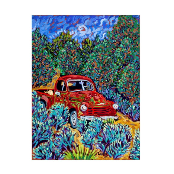 Cathy Carey 'Little Red Truck' Canvas Art