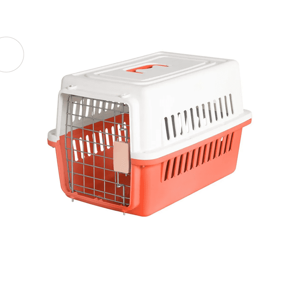 Jaula Transportadora Mascotas Rectangular Malubero Rosa Blanco