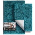 thumbnail image 1 of Juego de alfombras de baño Hearth & Harbor Chenille, color verde azulado, 2 piezas, 1 of 9