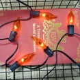 thumbnail image 6 of Halloween Decorations - Indoor and Outdoor Flickering Flame String Lights, 12.8ft C7 Vintage Flickering Flame String Lights, Orange String Lights with 10 Flame Bulbs (E12 Bulbs, Black Wire), 6 of 12
