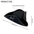 thumbnail image 3 of Hsqqdc Unisex Tricorn Pirate Captain Hat, Themed Party Hat for Men Women, 3 of 7